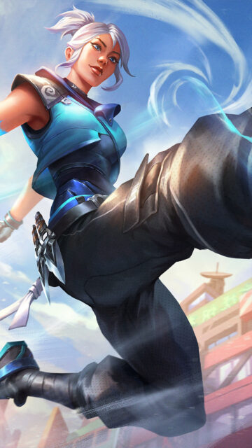 Jett Valorant Action Pose Mobile Wallpaper