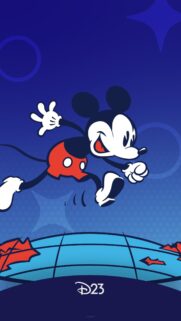 Mickey Mouse Running Across a Globe Mobile Wallpaper