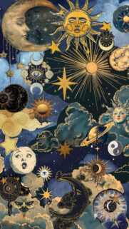 Celestial Magic Vision Board and Astrology Manifestation Wallpaper