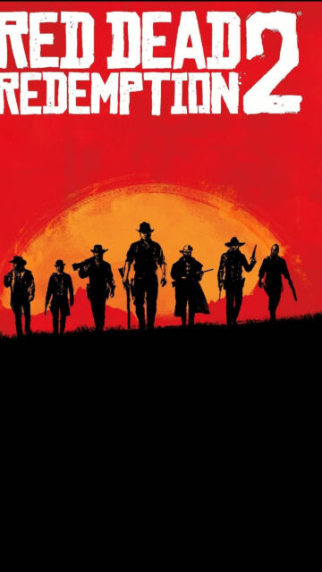 Red Dead Redemption 2 Silhouette Mobile Wallpaper
