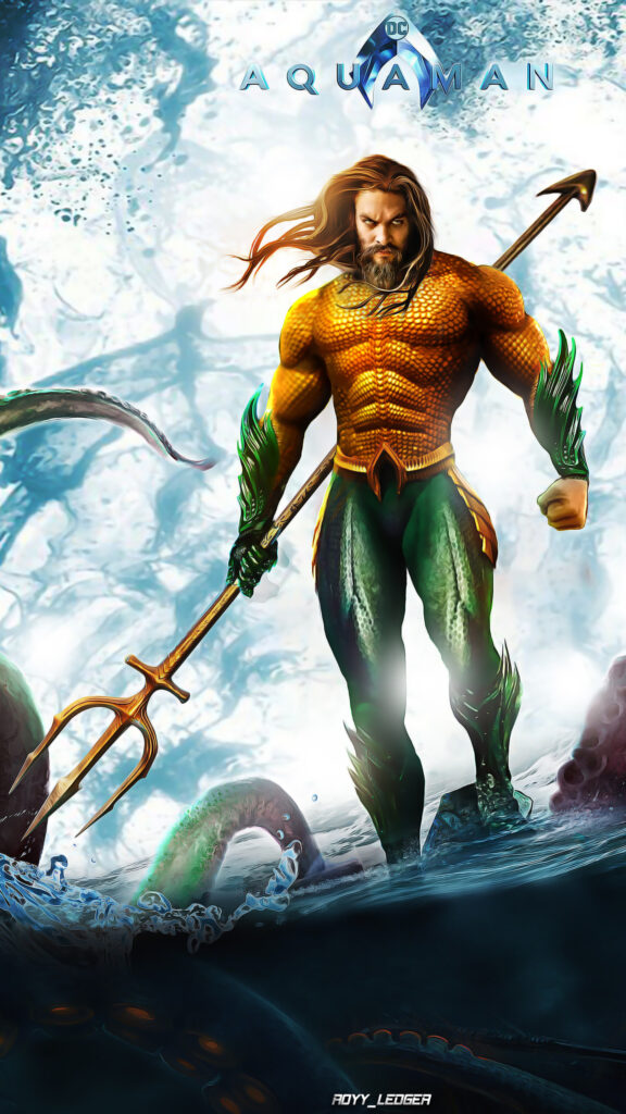 Jason Momoa as Aquaman Digital Art Mobile Wallpaper