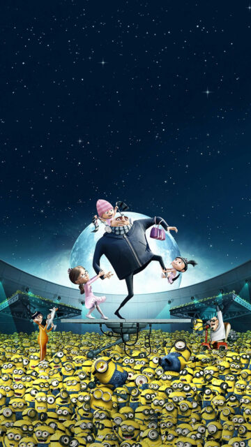 Despicable Me Gru and Minions Mobile Wallpaper