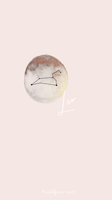 Minimalist Leo Zodiac Constellation and Gold Moon Aesthetic Wallpaper