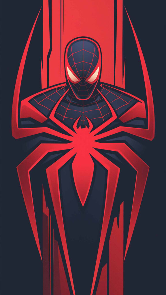 Minimalist Spider-Man Suit Illustration 4K Mobile Wallpaper