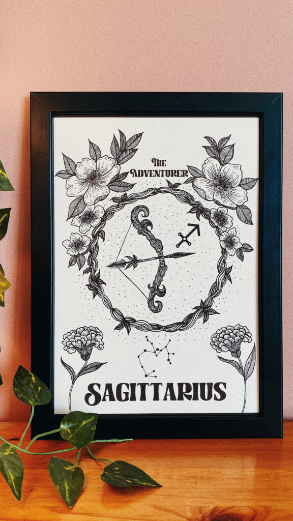 Sagittarius Aesthetic Zodiac Art: The Adventurer Archer Wallpaper