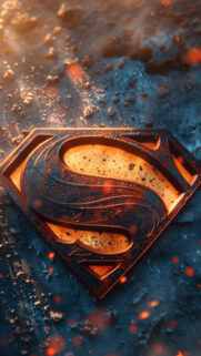 Epic Superman Shield Metallic Texture Mobile Wallpaper