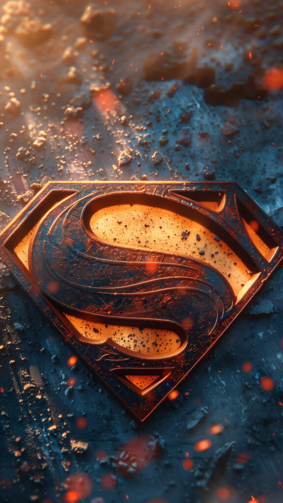 Epic Superman Shield Metallic Texture Mobile Wallpaper