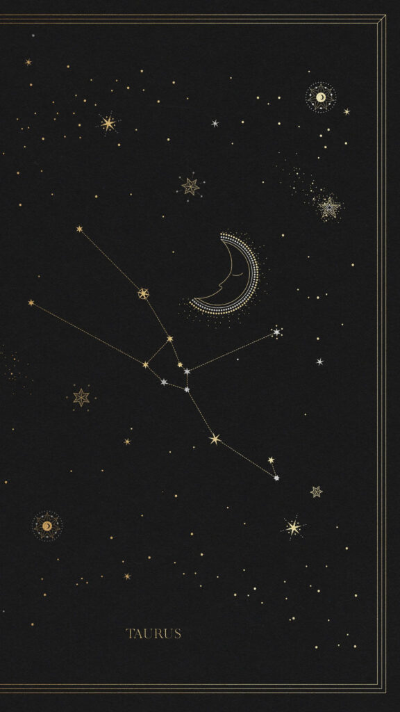 Minimalist Taurus Constellation Art Zodiac Aesthetic Wallpaper