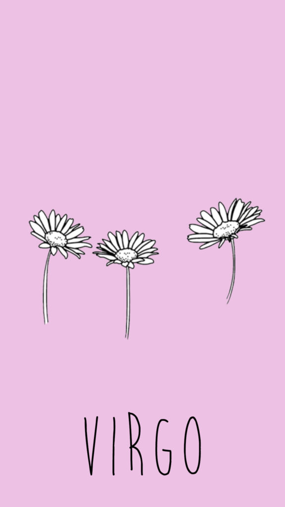 Minimalist Virgo Botanical Aesthetic Zodiac Art Phone Wallpaper