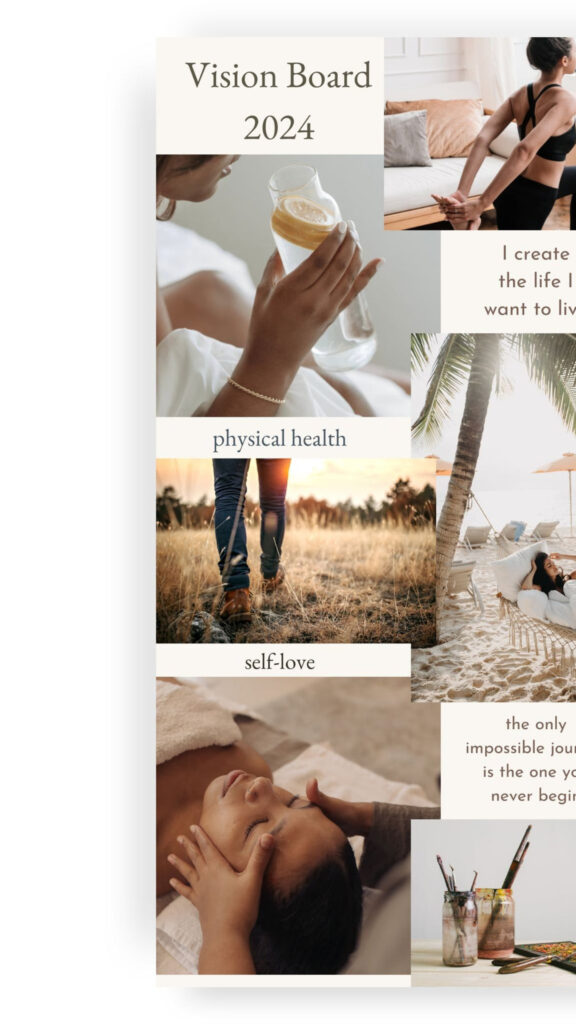 Manifest Your Dreams 2024 Aesthetic Vision Board Inspiration Wallpaper