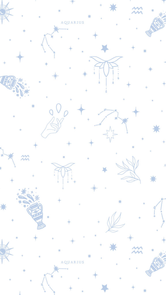 Aquarius Constellation and Zodiac Symbol Spiritual Aesthetic Wallpaper