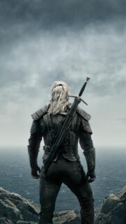 Geralt of Rivia Back View Witcher Mobile Wallpaper