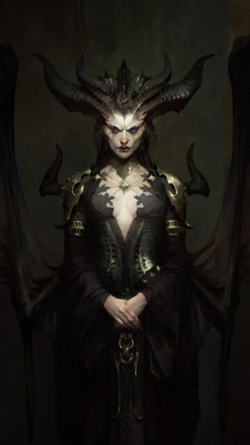 Lilith Diablo IV Dark Fantasy Art Mobile Wallpaper