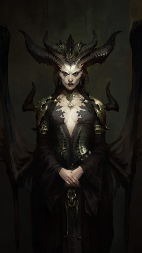Lilith Diablo IV Dark Fantasy Art Mobile Wallpaper