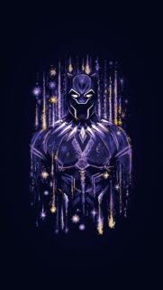 Stylized Marvel Super Hero Black Panther Digital Art Mobile Wallpaper