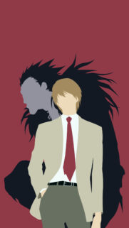 Minimalist Light Yagami and Ryuk Death Note Mobile Wallpaper