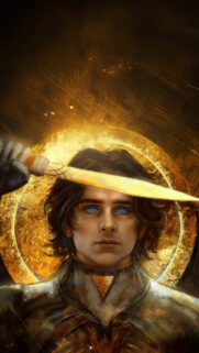 Golden Warrior Fantasy Portrait Mobile Wallpaper