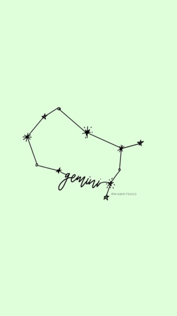 Minimalist Gemini Constellation Aesthetic Air Sign Phone Wallpaper