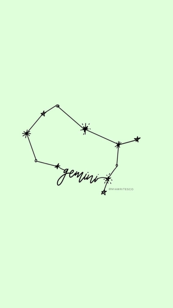 Minimalist Gemini Constellation Aesthetic Air Sign Phone Wallpaper