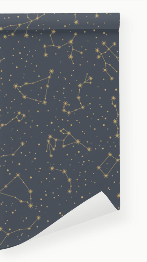 Celestial Constellations and Zodiac Map Astrological Art Wallpaper