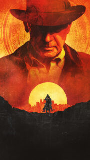 Indiana Jones Silhouette Sunset Portrait Mobile Wallpaper