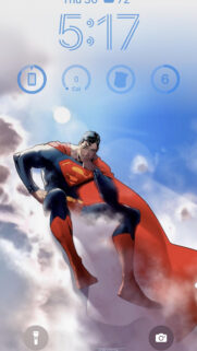 Superman Soaring Above the Clouds Aesthetic Mobile Wallpaper