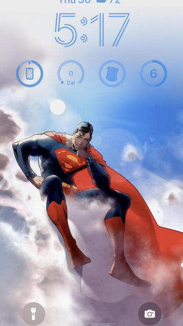 Superman Soaring Above the Clouds Aesthetic Mobile Wallpaper