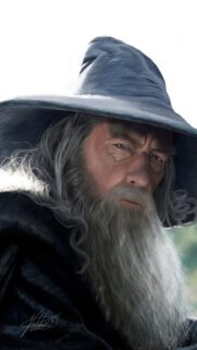 Realistic Portrait of an Aged Wizard Mobile Wallpaper