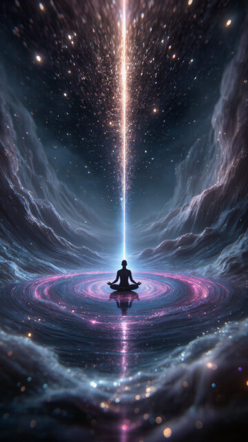 Cosmic Meditation Zen Energy and Spiritual Manifestation 4K Phone Wallpaper