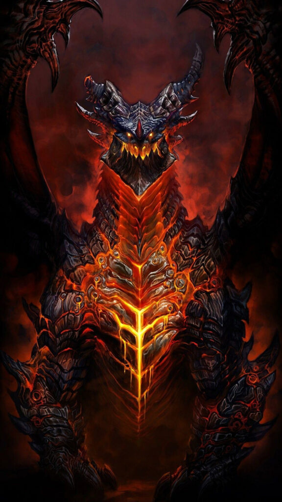 Deathwing World of Warcraft Molten Dragon Mobile Wallpaper