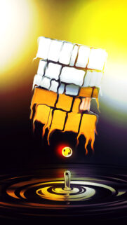 Surreal Melting Rubik’s Cube Abstract Art Mobile Wallpaper