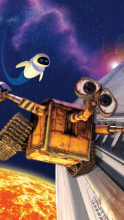WALL-E and EVE in Space Cinematic Mobile Wallpaper