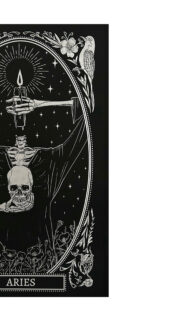 Mystical Aries Zodiac Aesthetic Skeleton Art for Phone Wallpaper