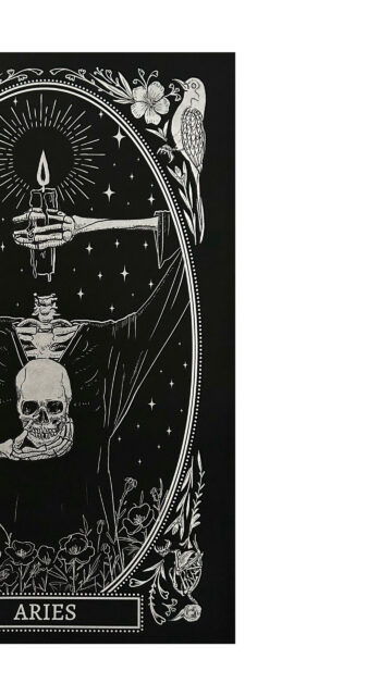 Mystical Aries Zodiac Aesthetic Skeleton Art for Phone Wallpaper
