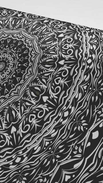 Black and White Mandala Energy Spiritual Pattern Aesthetic Wallpaper