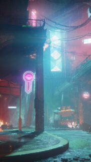 Futuristic Cyberpunk Cityscape Mobile Wallpaper