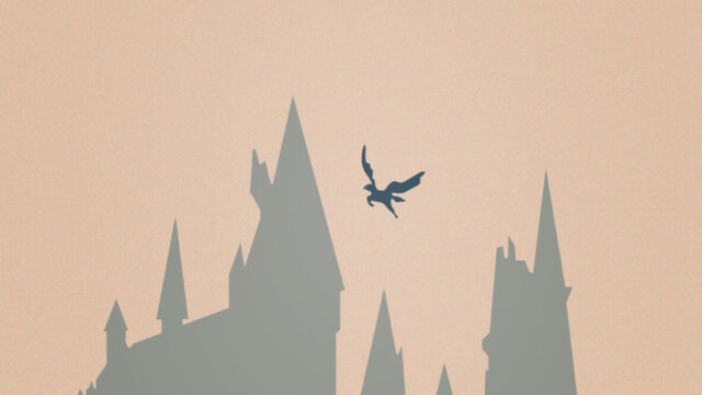 Fantasy Castle Silhouette with Steam Train Mobile Wallpaper
