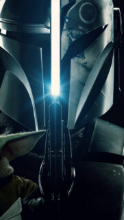 The Mandalorian and Grogu Close-Up Cinematic Mobile Wallpaper