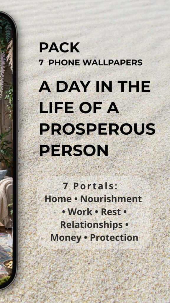 A Day in the Life of a Prosperous Person Vision Board Manifestation Wallpaper