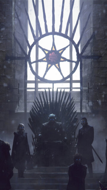 Night King on Iron Throne Game of Thrones Mobile Wallpaper