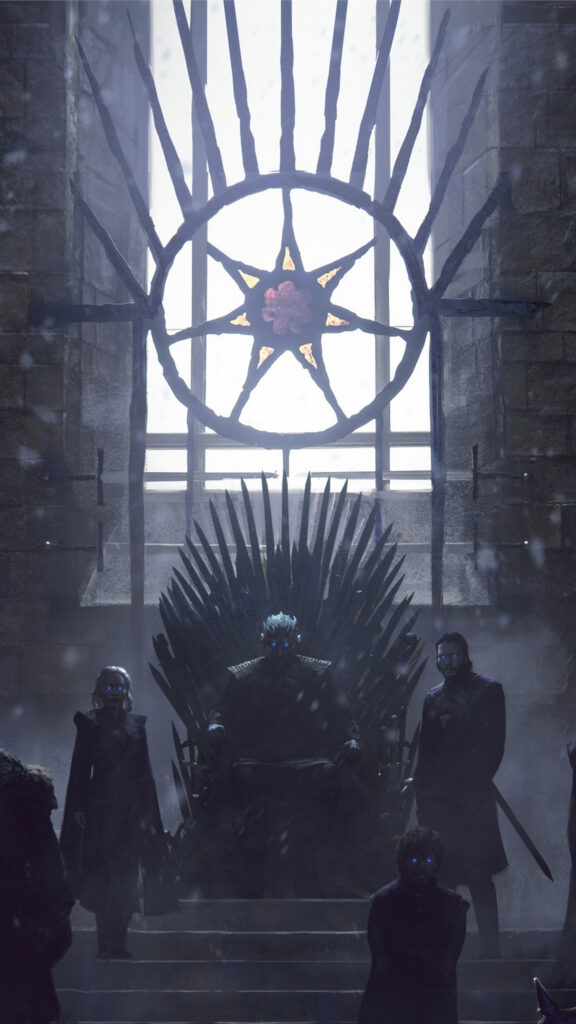 Night King on Iron Throne Game of Thrones Mobile Wallpaper