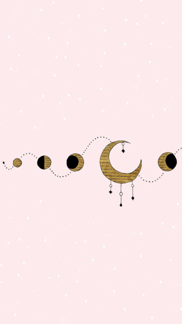Minimalist Gold Lunar Phase Spiritual Energy Phone Wallpaper
