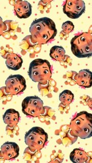 Baby Moana Pattern Cute Mobile Wallpaper