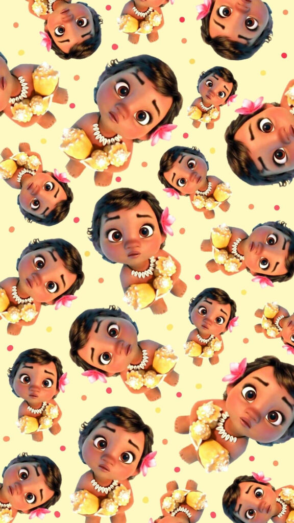 Baby Moana Pattern Cute Mobile Wallpaper