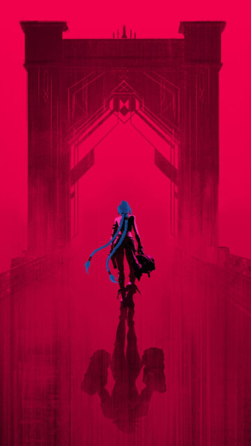 Jinx League of Legends Bridge View Mobile Wallpaper