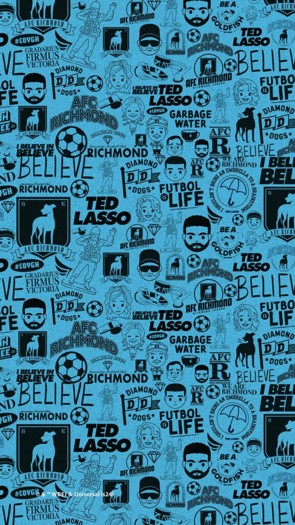 Ted Lasso Themed Pattern Mobile Wallpaper