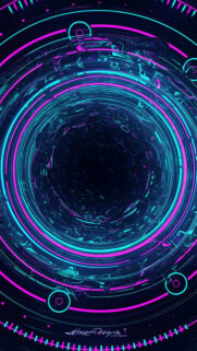 Abstract Cybernetic Vortex Digital Art Mobile Wallpaper