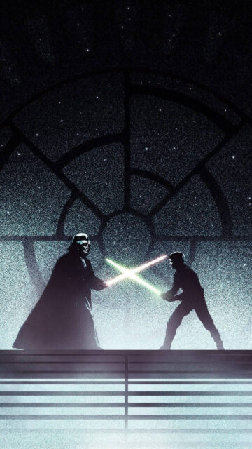 Darth Vader vs Luke Skywalker Star Wars Mobile Wallpaper