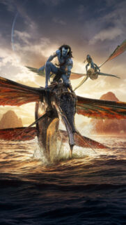 Avatar The Way of Water Sky People Riding Skimwing Mobile Wallpaper