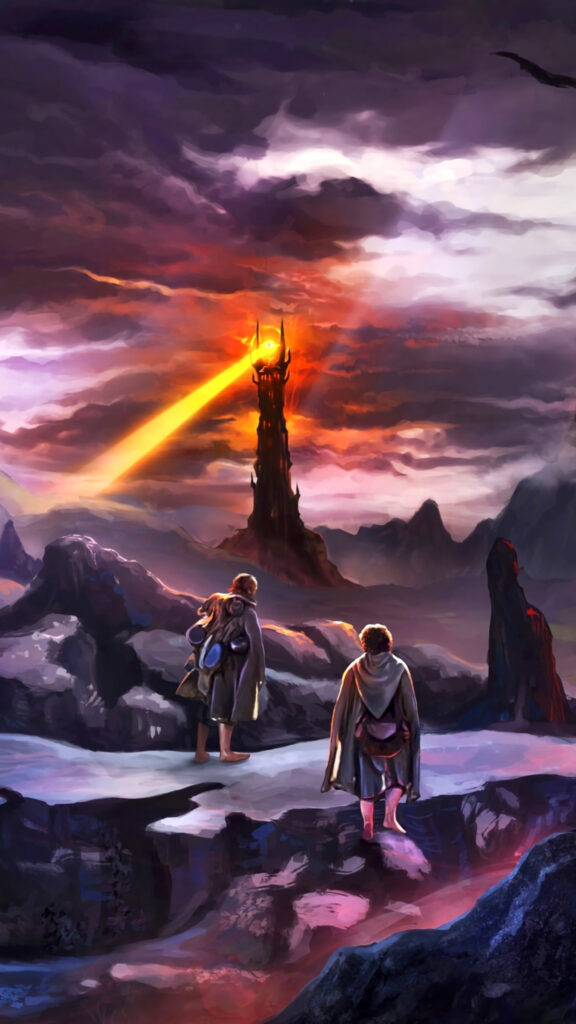 Frodo and Sam Journey to Mordor Vertical Mobile Wallpaper